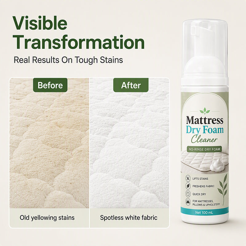 🔥Last Day BOGO SALE🔥 No-Rinse Mattress & Upholstery Foam Cleaner – Enzyme-Powered Deep Cleaning Formula🛏️🧽