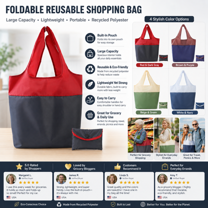 🔥LAST DAY BUY 1 GET 1 FREE EACH $9.99🔥Eco-Friendly Foldable Large Capacity Shopping Bag