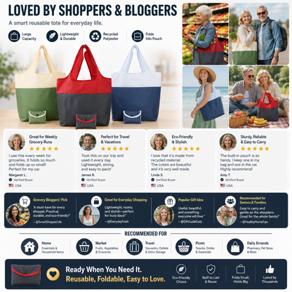 🔥LAST DAY BUY 1 GET 1 FREE EACH $9.99🔥Eco-Friendly Foldable Large Capacity Shopping Bag