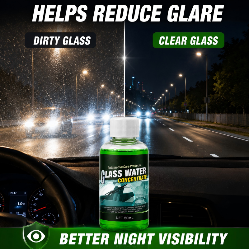 🔥Last Day Buy 1 Get 1 Free🔥Glass Concentrate – 10ml makes 1L, cuts bugs & grime, streak-free. 1 bottle = 50L. 🚗💪