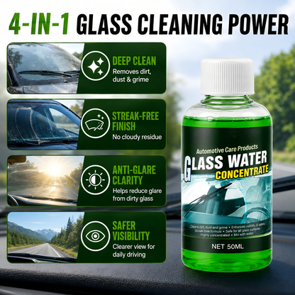 🔥Last Day Buy 1 Get 1 Free🔥Glass Concentrate – 10ml makes 1L, cuts bugs & grime, streak-free. 1 bottle = 50L. 🚗💪