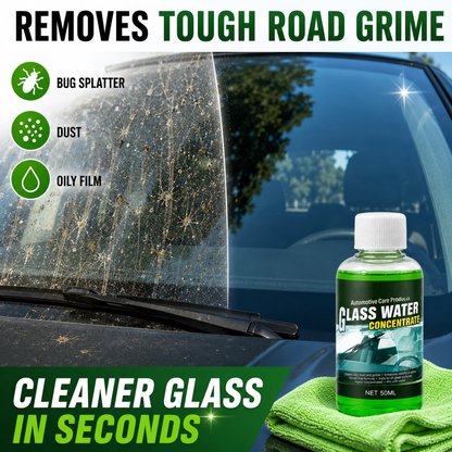 🔥Last Day Buy 1 Get 1 Free🔥Glass Concentrate – 10ml makes 1L, cuts bugs & grime, streak-free. 1 bottle = 50L. 🚗💪