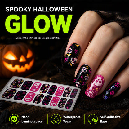 🔥LAST DAY BOGO SALE - Each $3.99🎃 Spooky Glow Halloween Nail Wraps – Salon-Look Nails in Minutes