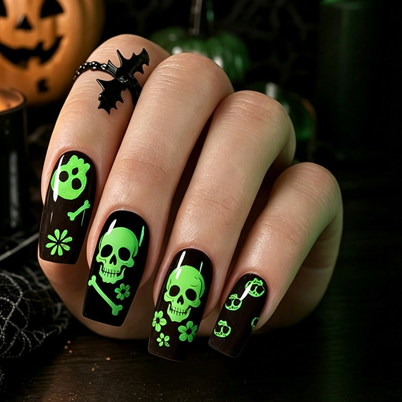 🔥LAST DAY BOGO SALE - Each $3.99🎃 Spooky Glow Halloween Nail Wraps – Salon-Look Nails in Minutes
