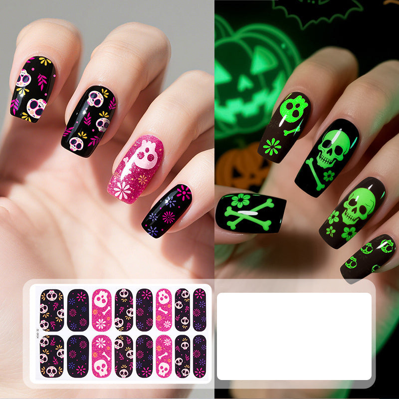 🔥LAST DAY BOGO SALE - Each $3.99🎃 Spooky Glow Halloween Nail Wraps – Salon-Look Nails in Minutes