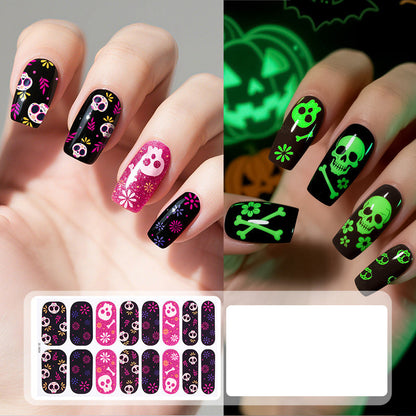 🔥LAST DAY BOGO SALE - Each $3.99🎃 Spooky Glow Halloween Nail Wraps – Salon-Look Nails in Minutes