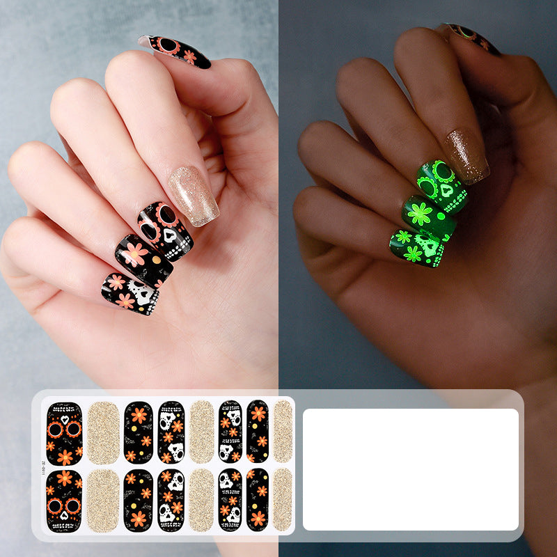 🔥LAST DAY BOGO SALE - Each $3.99🎃 Spooky Glow Halloween Nail Wraps – Salon-Look Nails in Minutes